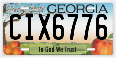 GA license plate CIX6776