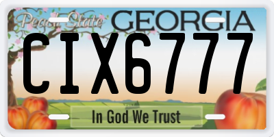 GA license plate CIX6777