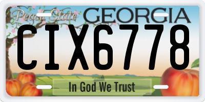 GA license plate CIX6778