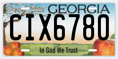 GA license plate CIX6780