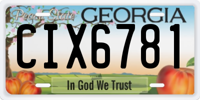GA license plate CIX6781