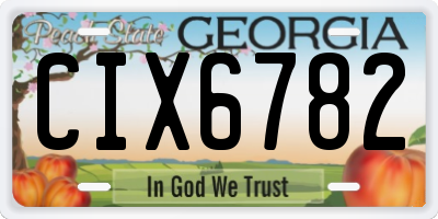 GA license plate CIX6782
