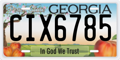 GA license plate CIX6785