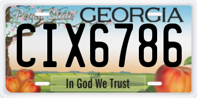 GA license plate CIX6786