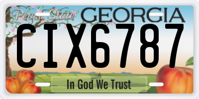 GA license plate CIX6787
