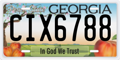 GA license plate CIX6788