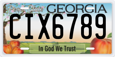 GA license plate CIX6789