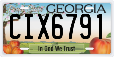 GA license plate CIX6791