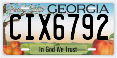 GA license plate CIX6792