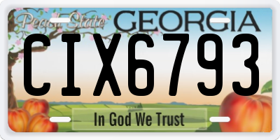 GA license plate CIX6793