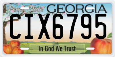 GA license plate CIX6795