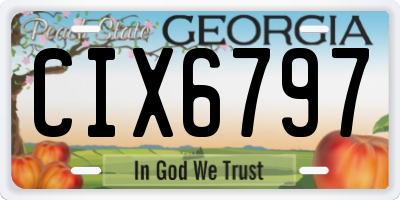 GA license plate CIX6797