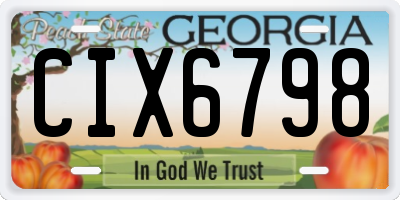 GA license plate CIX6798
