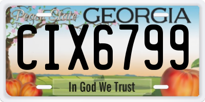 GA license plate CIX6799