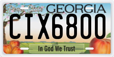 GA license plate CIX6800