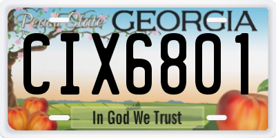 GA license plate CIX6801