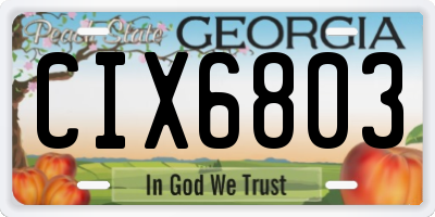 GA license plate CIX6803
