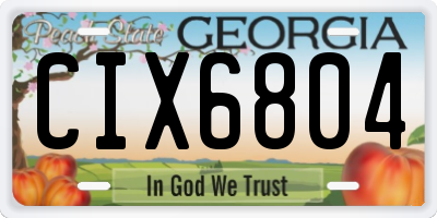 GA license plate CIX6804