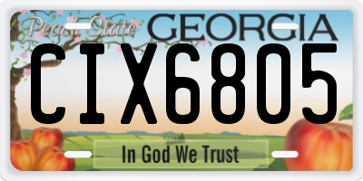 GA license plate CIX6805