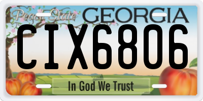 GA license plate CIX6806