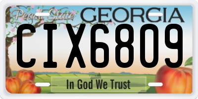 GA license plate CIX6809