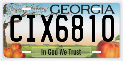 GA license plate CIX6810