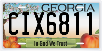 GA license plate CIX6811