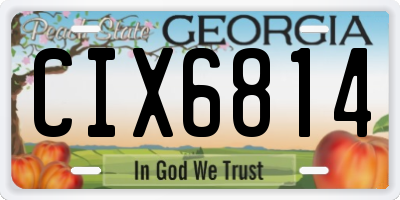 GA license plate CIX6814