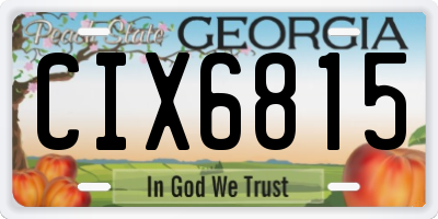 GA license plate CIX6815