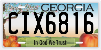 GA license plate CIX6816