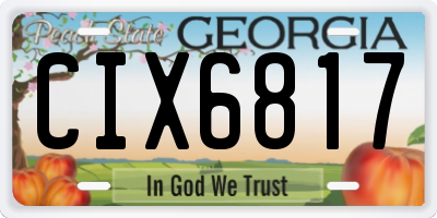 GA license plate CIX6817