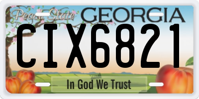 GA license plate CIX6821