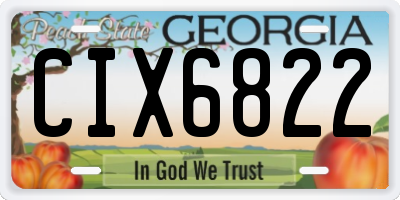 GA license plate CIX6822