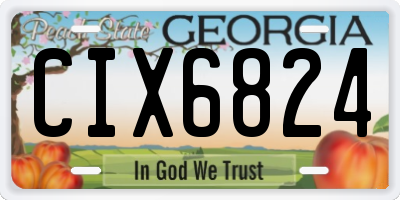 GA license plate CIX6824