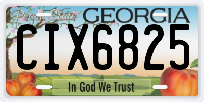 GA license plate CIX6825