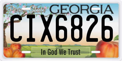 GA license plate CIX6826