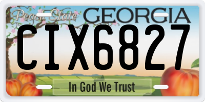 GA license plate CIX6827