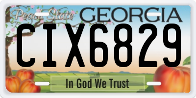 GA license plate CIX6829