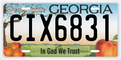 GA license plate CIX6831