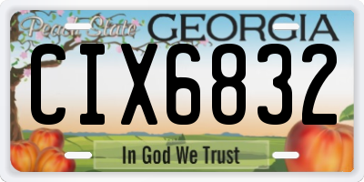 GA license plate CIX6832
