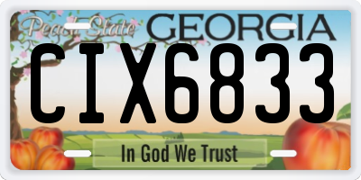 GA license plate CIX6833