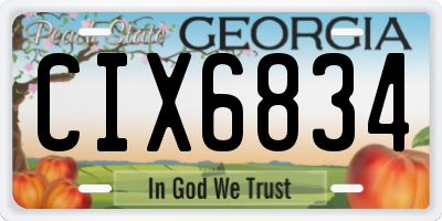 GA license plate CIX6834