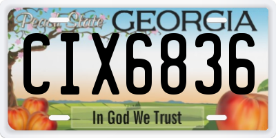 GA license plate CIX6836