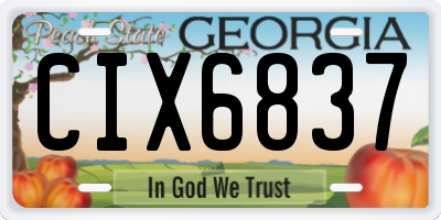 GA license plate CIX6837