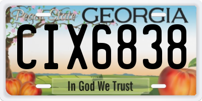 GA license plate CIX6838