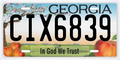 GA license plate CIX6839