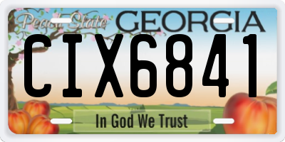 GA license plate CIX6841