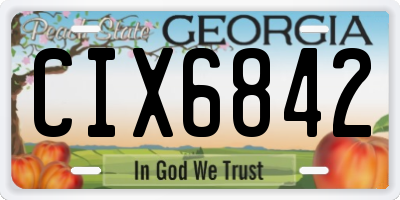 GA license plate CIX6842