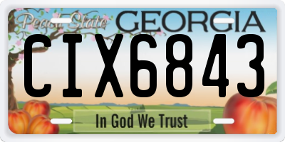 GA license plate CIX6843