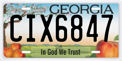 GA license plate CIX6847